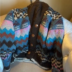 Wool hand knit cardigan